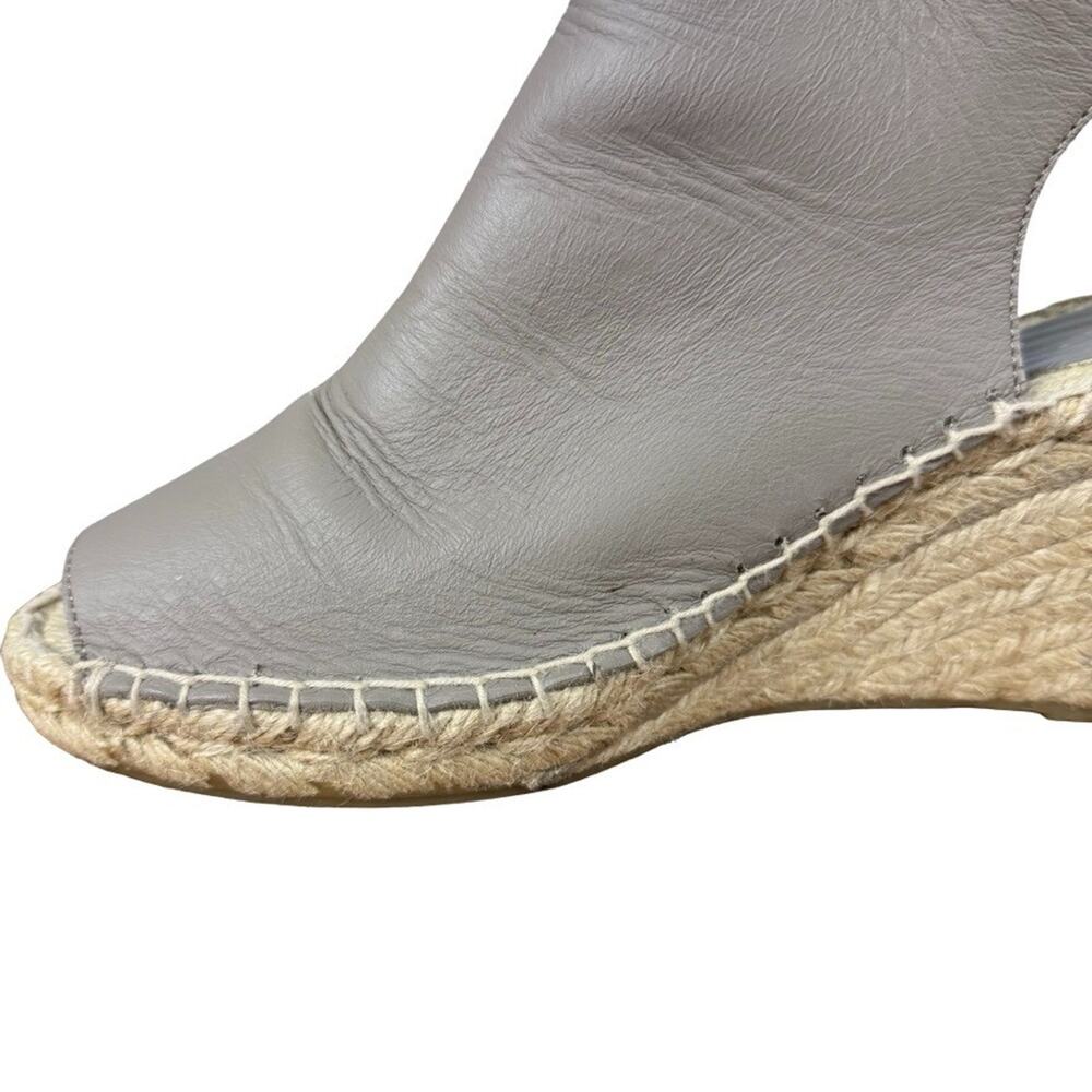 Vince Espadrille Wedge Leather Gray Ankle Strap Sandals Shoes Boho Resort sz 10 - Picture 5 of 16